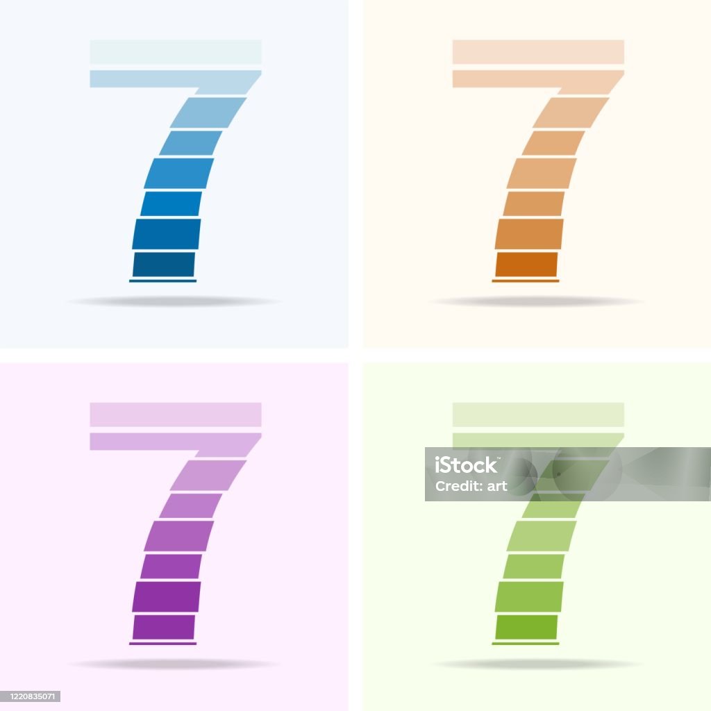 Number 7 Log Number 7 Logo Design Set Stock Illustration - Download Image Now ...