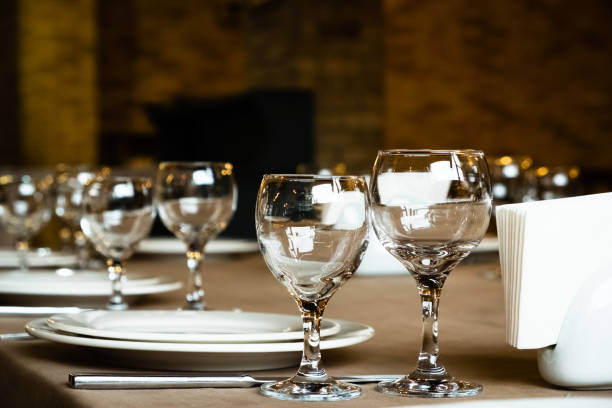 istock The served table in the restaurant 1220837047