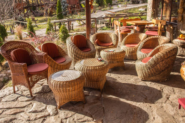 istock Rattan garden tables and chairs 1220838780