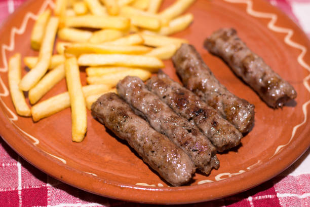 istock French fries and kebabs on the plate 1220841190