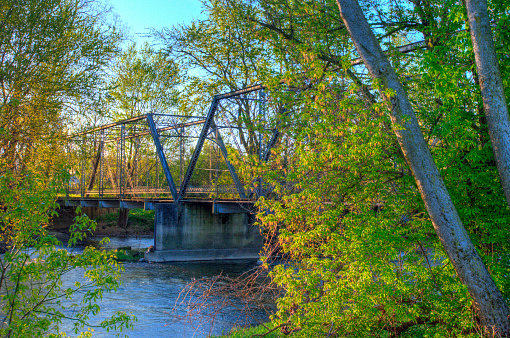 Bridge-Old Bridge -built 1903-across the Eel river-Wabash County Indiana