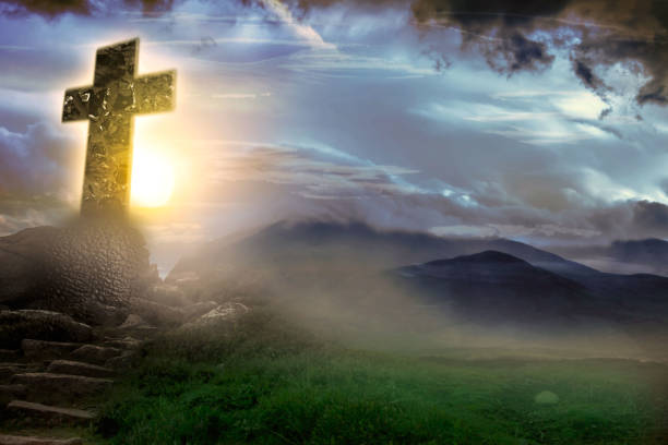 istock Cross on the hill 1220844798