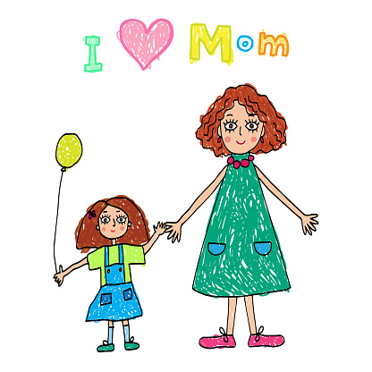 Ilustración de Dibujo Para Niños Feliz Día De La Madre y más Vectores  Libres de Derechos de Abrazar - Abrazar, Adopción, Adulto - iStock