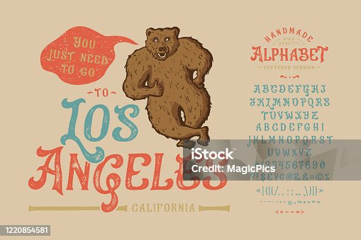istock Font Los Angeles.Vintage typeface design. 1220854581