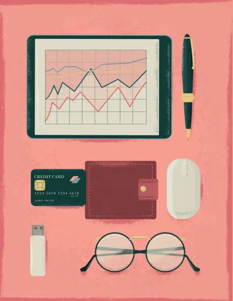 Vector illustration of Business Budget and buying knolling concept