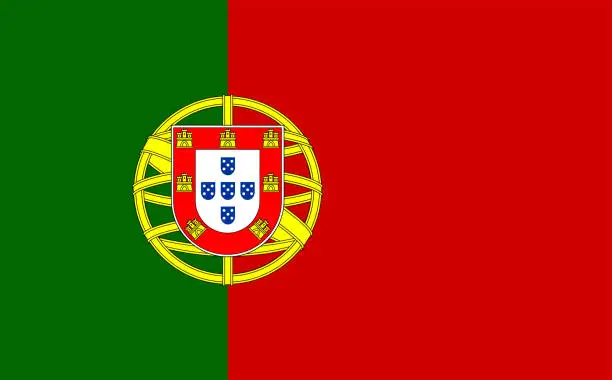 Vector illustration of closeup of Portugal flag
