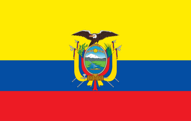 closeup flag of Ecuador close up flag of Ecuador ecuador stock illustrations
