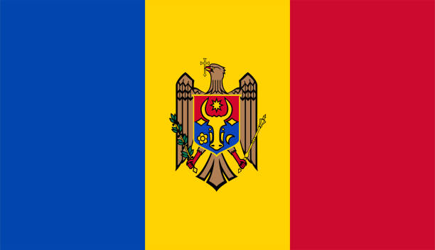 closeup flag of Moldova close up flag of Moldova moldova stock illustrations