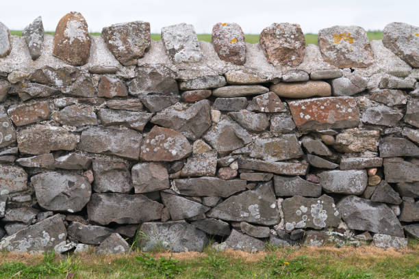 istock Close-up Face-on View of Traditional Dry Stone Wall 1220858564
