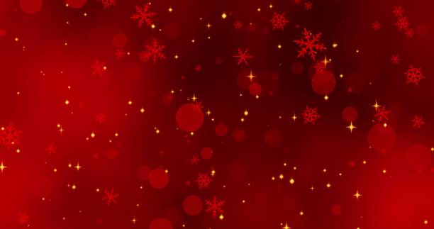 istock Red snowflakes and bokeh lights on the red Merry Christmas background. 3D rendering 3D illustration 1220861830