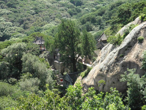 istock Forest-covered mountains and valleys and Buddhist monasteries 1220868375