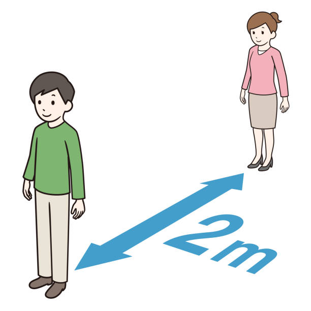 Social Distance Stock Illustration - Download Image Now - Adult