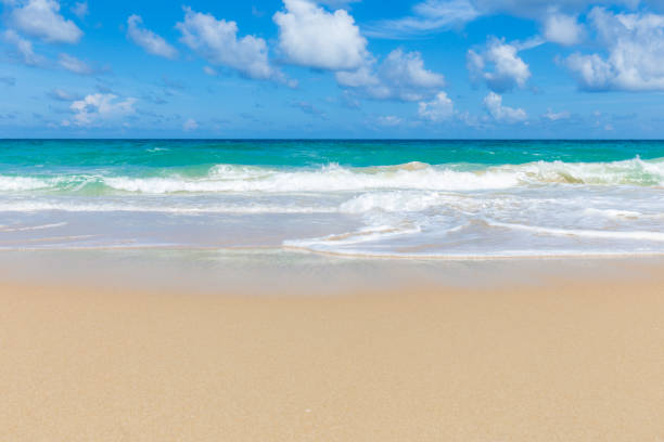 istock Exotic white sand andaman sea beach sky with cloud summer vacation concept 1220874886