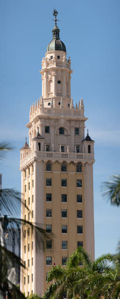 istock Vertical panorama Miami Freedom Tower on blue sky 1220885971