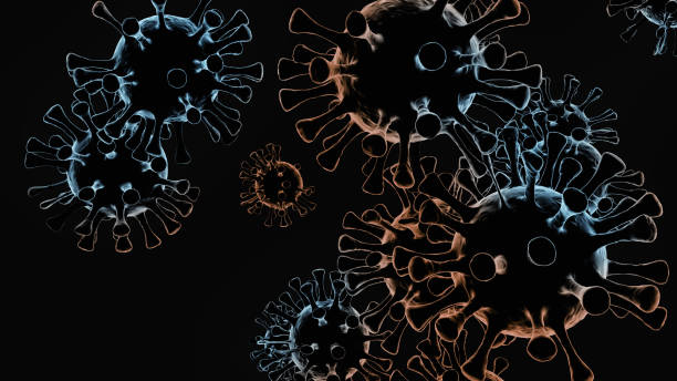 istock 3d rendering. Coronavirus 2019-nCov concept Microscope virus close up. 1220888571