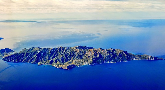 Aerial view of California island