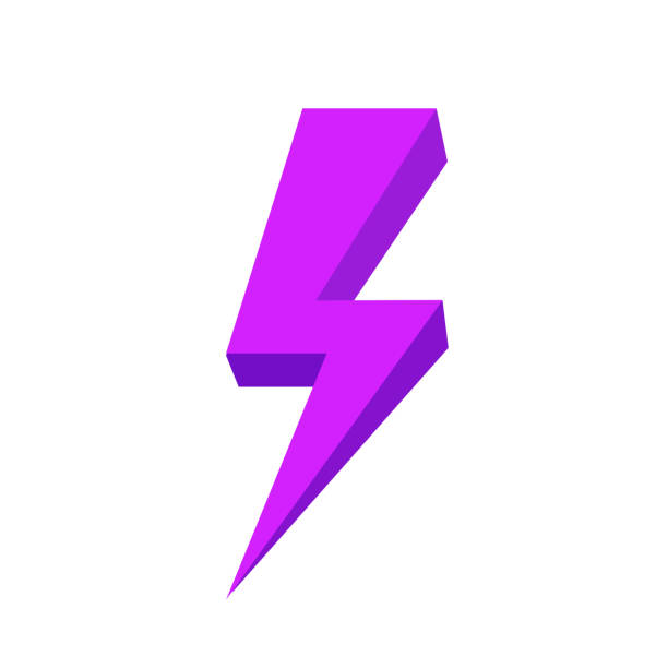istock purple thunder icon isolated on white background, thunder storm symbol purple flat lay, clip art thunder, 3d thunder purple for logo 1220890964