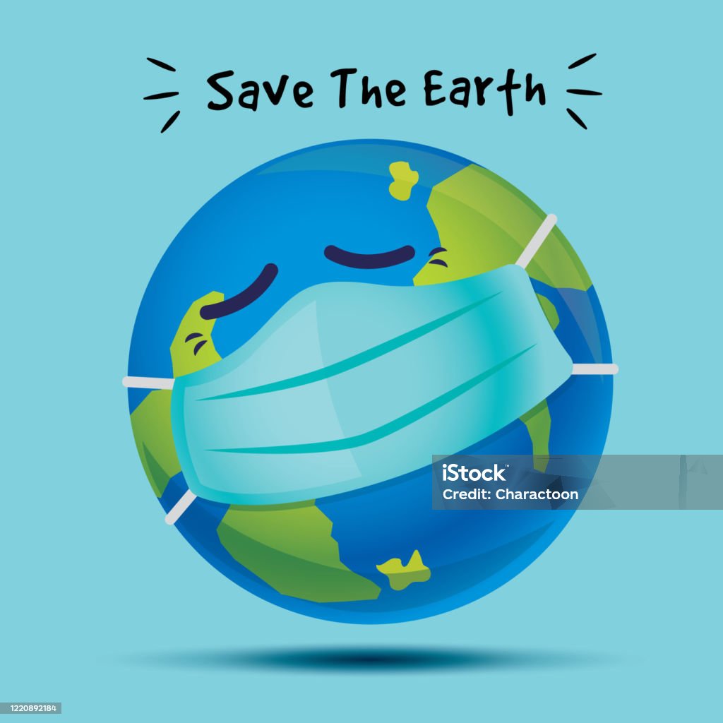 Cứu Trái Đất Trái Đất Bệnh Tật Đang Đeo Khẩu Trang Bảo Vệ Phẫu ...