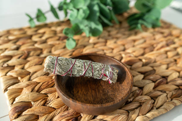 istock Sage smudge in smudging burn bowl for smoke ceremonies 1220893788