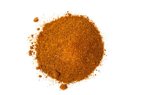 Pile of Fish Masala Powder white background