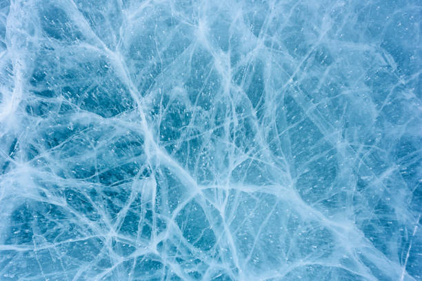 istock Beautiful ice of Lake Baikal with abstract cracks 1220901445