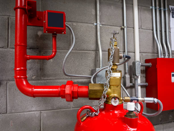 istock FM-200 Suppression Systems, FM200 Gas Flooding System in Data Center Room 1220903229