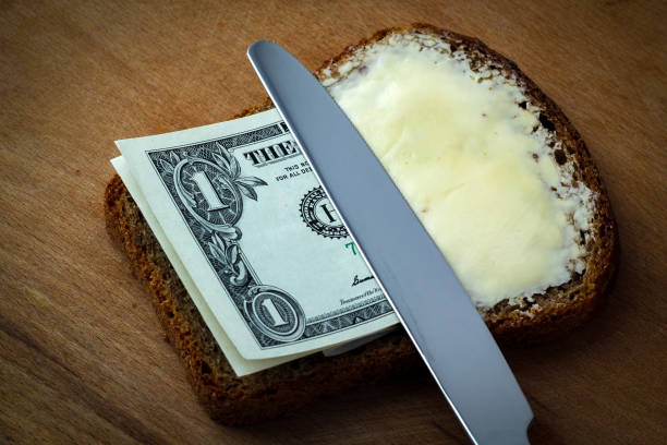 масло и деньги - food currency breakfast business стоковые фото и изображения