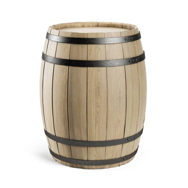 istock Oak barrel isolated on white background. Clipping path included. 1220906180