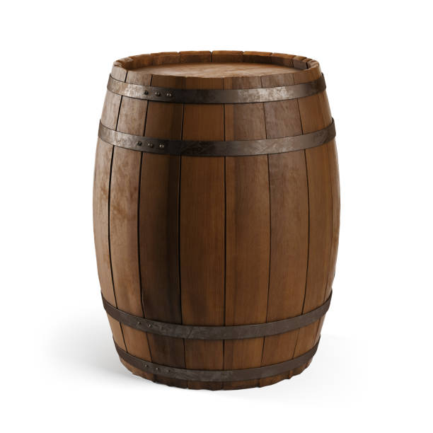istock Wooden barrel isolated on white background. Clipping path included. 1220906198