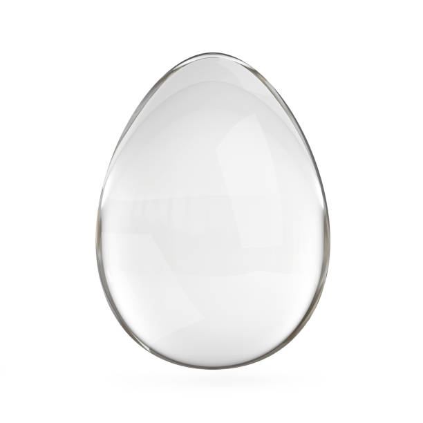 Glass egg isolated on a white background, clipping path included.