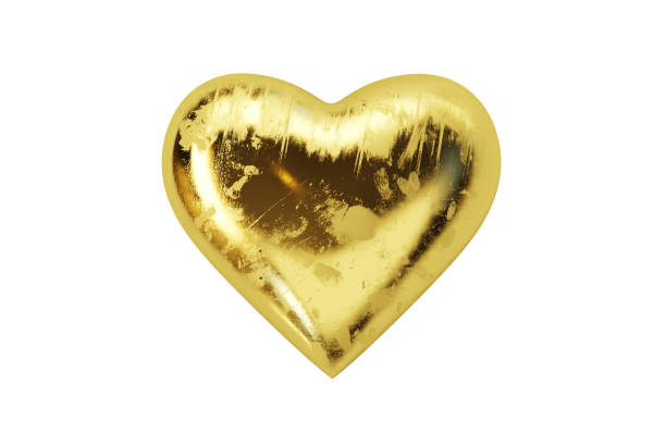 istock Golden heart isolated on a white background, clipping path included 1220906966