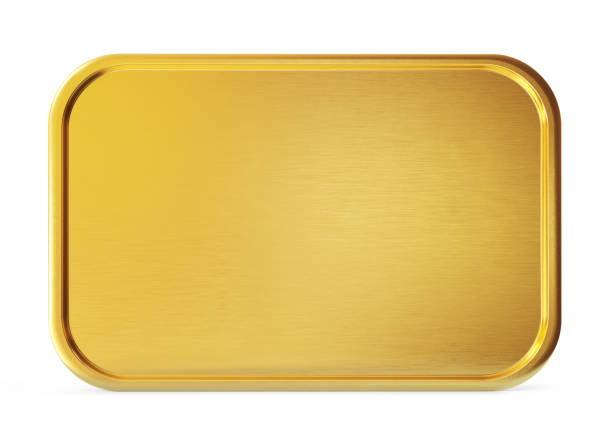 istock Empty golden plate isolated on a white background. Clipping path included. 1220906976