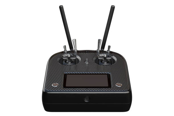 istock 3d rendering of the remote transmitter control for the drone, isolated on white background with clipping paths. 1220907078