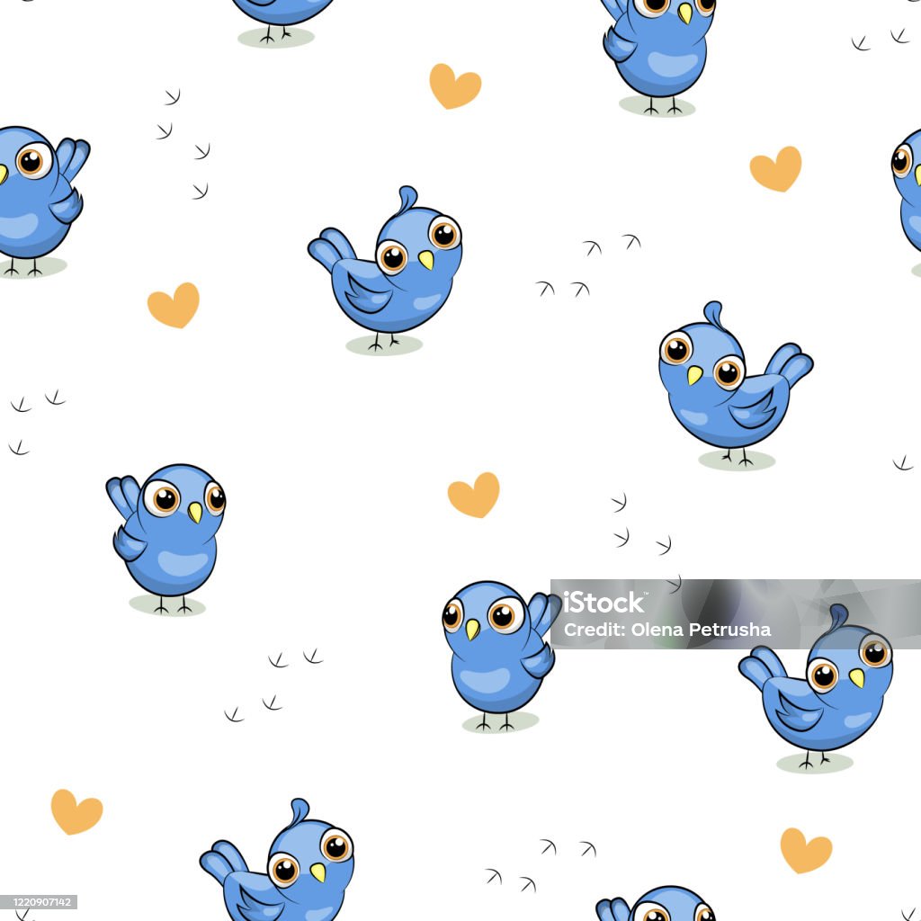 Mô Hình Liền Mạch Của Những Con Chim Hoạt Hình Dễ Thương Với Đôi ...