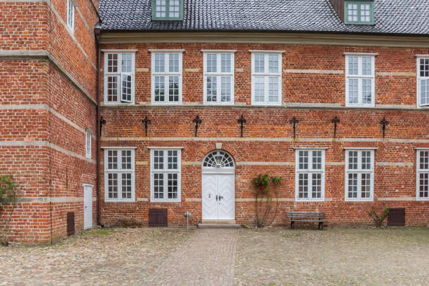 Courtyard of the historic castle in Husum, Germany