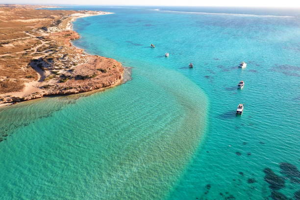 Coral bay destination in Western Australia Pristine ocean waters of Australian coast ningaloo reef stock pictures, royalty-free photos & images