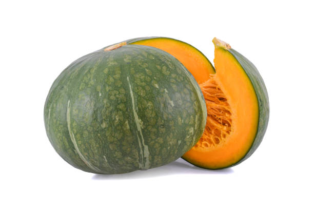 istock Green pumpkin isolated on white background. 1220913284
