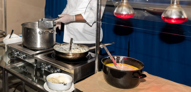 istock Chef preparing pasta during brunch buffet or food bloggers 1220914349