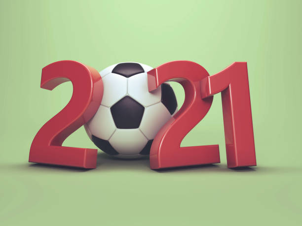 istock New Year 2021 Creative Design Concept with Football 1220919348