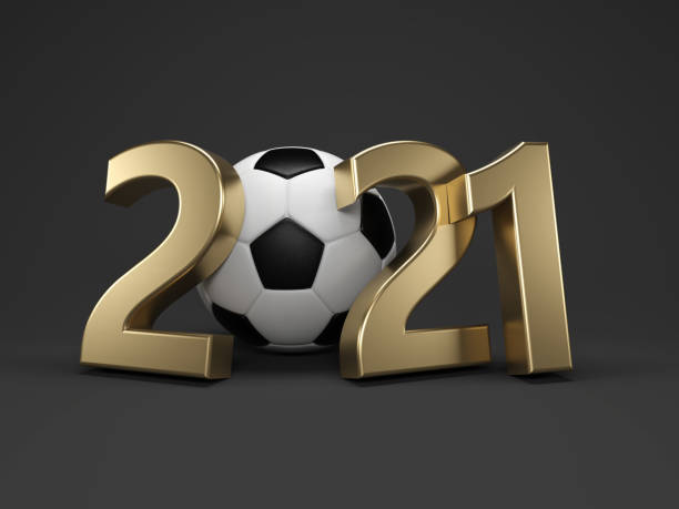 istock New Year 2021 Creative Design Concept with Football 1220919403