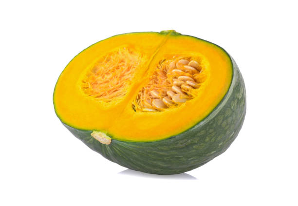 istock Green pumpkin isolated on the white background . 1220919422