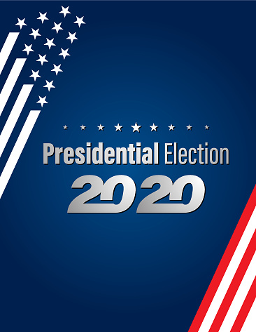 2020 USA Election with stars and stripes background