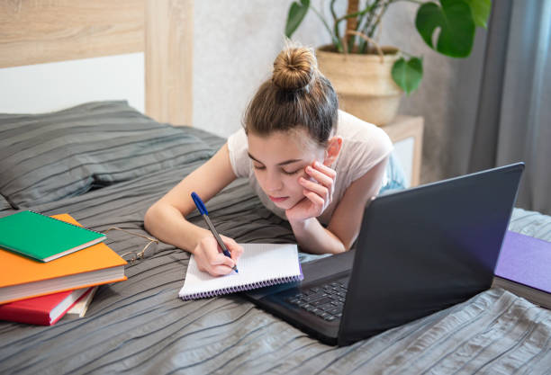 istock Stay at home. Online educations. 1220923161