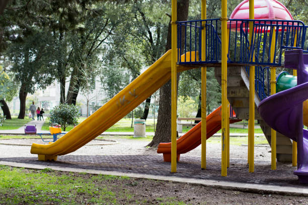 istock Colorful kids playground in the park 1220924725