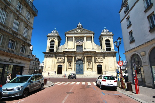 Paris , France : June 19,2017  : Church of Notre-Dame, Versailles  is a Roman Catholic parish church