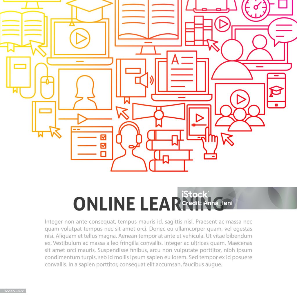 Learning Line Work Online Learning Line Concept Stock Illustration - Download Image Now ...