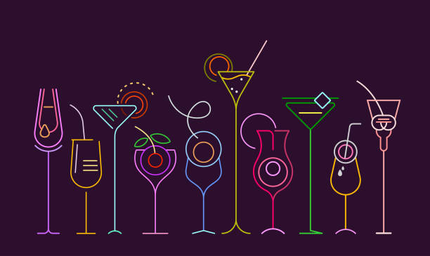 illustrazioni stock, clip art, cartoni animati e icone di tendenza di cocktail - manhattan