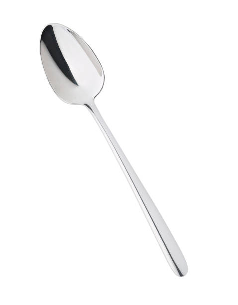 Steel spoon Spoon isolated on white background, top view teaspoon stock pictures, royalty-free photos & images
