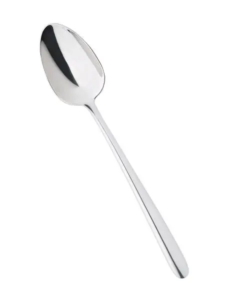 Spoon isolated on white background, top view