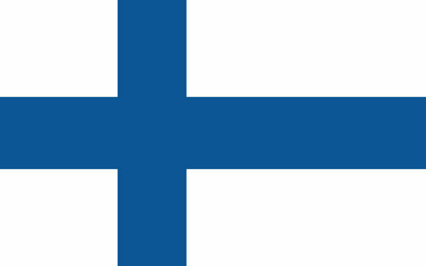 finnland flagge vektor grafik. rechteck finnische flagge illustration. finnlands landesflagge ist ein symbol für freiheit, patriotismus und unabhängigkeit. - finnland stock-grafiken, -clipart, -cartoons und -symbole